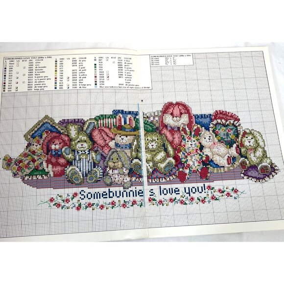 Somebunnies Love You Cross Stitch Pattern Leaflet Leisure Arts 2334 By Darey Ger - Picture 3 of 3